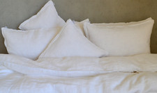 Linen bedding set, pure white