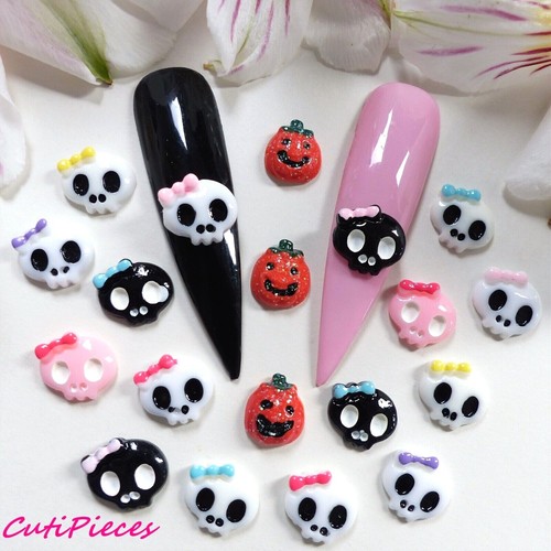 Nail art skulls skeleton - nail,