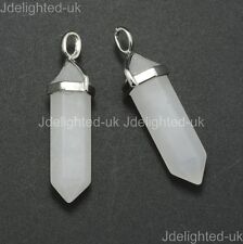 Natural Gemstones Hexagonal Pointed Reiki Chakra Healing Pendant Necklaces Beads