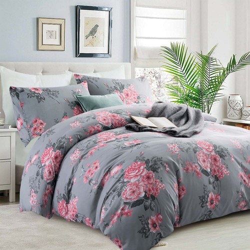 Reversible floral duvet cover - floral,