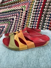 Ladies Gemini Rainbow Leather Wedge Slip On Sandals Uk 5 Eu 38