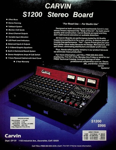 1979 carvin s1200 - s1200, board