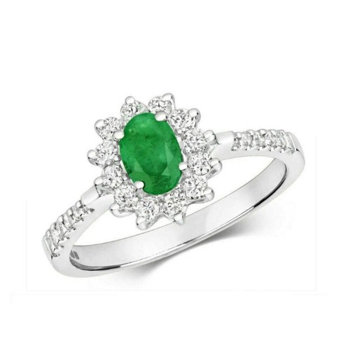 Real emerald and diamond ring - real,
