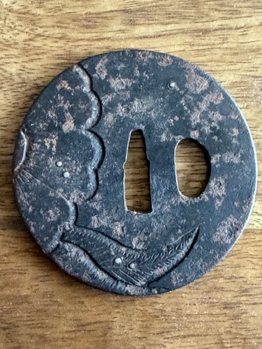 Japanese iron marugata tsuba - marugata,