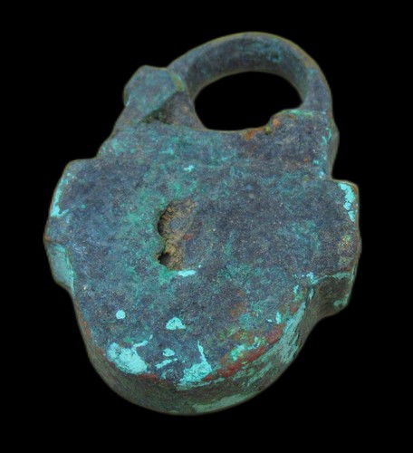 Ancient bronze padlock - bronze,