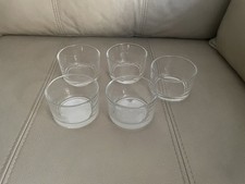 Job Lots, Bundle of 6 Clear Glass Candle holders Set,Height 4 cm (used Once) 