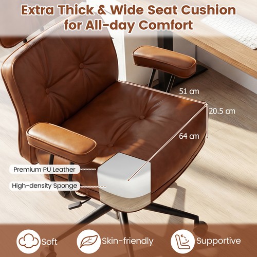 Brown faux leather computer - brown,