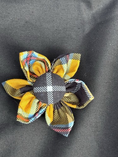 Cornish tartan flower brooch - cornish,