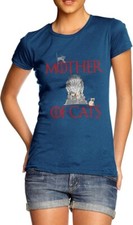 TWISTED ENVY Women's Mother of Cats Royal Blue T-Shirt (S) Crew Neck/Reg/Fit GOT