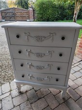 Dunelm Toulouse Chest Of 4 Drawers Vintage Silver Finish Antique Style Furniture