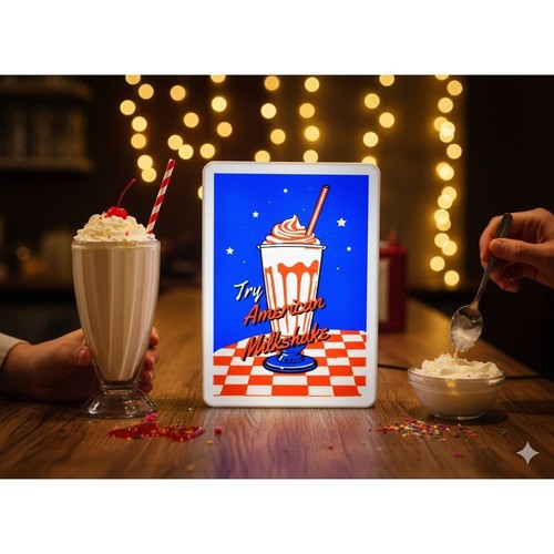Retro american milkshake - american, led