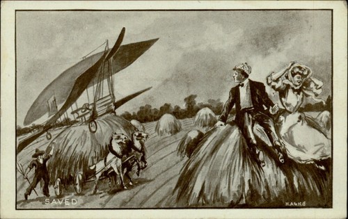 Early aviation comic - , postcard