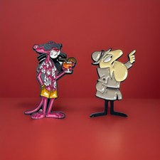 Pink Panther Inspector Clouseau Enamel Pin Badge Collector Set  Retro TV Cartoon