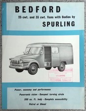 BEDFORD 25cwt & 35cwt Van Bodies by SPURLING Sales Brochure Apr 1961 B735/4/61