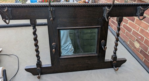 Antique mission style oak wall
