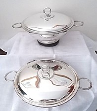 STUNNING PAIR OF BOUILLET & BOURDELLE (ROYAL BB FRANCE) SILVER PLATED TUREENS