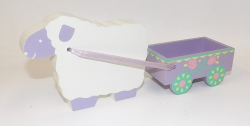 Wooden white easter lamb - easter,
