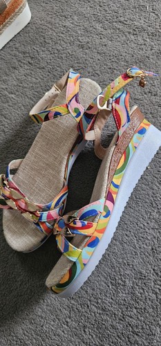 Wedge colourful sandals - sandals, 5