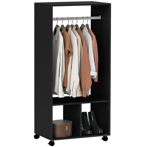 Homcom mobile open wardrobe - open,