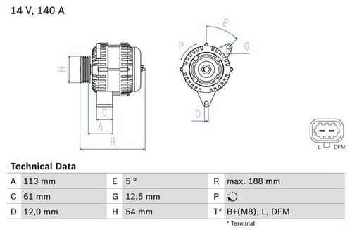 Bosch alternator for saab - alternator,