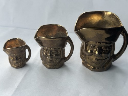 Vintage brass toby jug cream