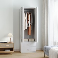 Tall Wooden 2 Door Wardrobe