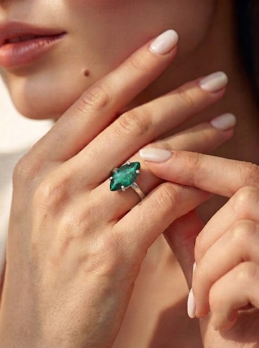 Emerald gemstone ring - emerald,