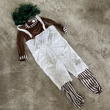 Kids Umpa Lumpa Costume Fancy Dress with Wig for World Book Day, Ages 6-8