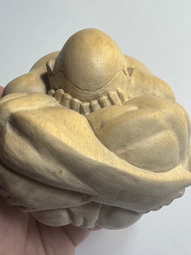 Carved wood weeping buddha - carved,
