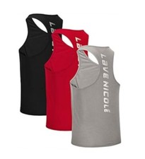 Lave nicole 3 Pack Men's Multicoloured Gym Training Muscle Vests Size Small