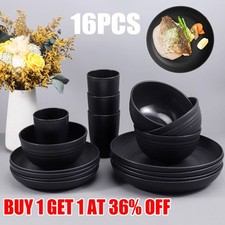 Black Dinnerware Bowl Plates