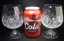 Pair of Edinburgh Crystal STIRLING Balloon Brandy Glasses 5"h (unsigned)