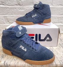Fila F-13 Lux Men's Trainers UK8.5 Navy/Gum Suede Leather 90s Vintage Boxed Used