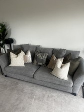 Sofa 4-Seater Grey Pillow Back