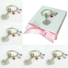 Keyring with Birthstones and