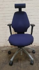 RH Logic 300 Blue Fabric Chair Adjustable Headrest Arms Posture Ergonomic