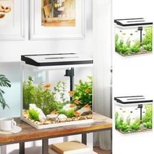 PawHut Aquarium Glass Fish Tank w/ Filter, LED Lighting, Water Pump