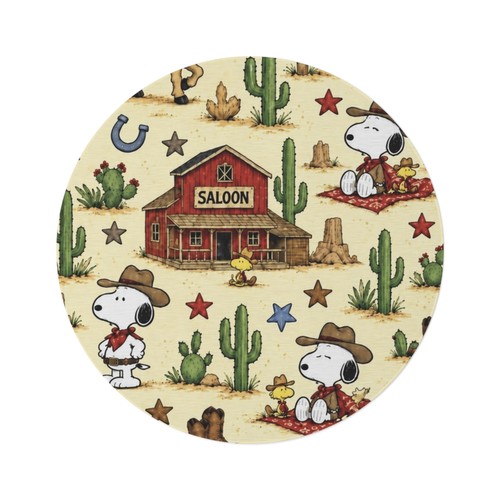 Cowboy round rug western - cowboy,