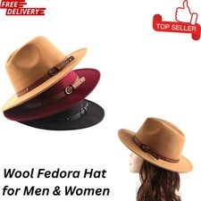 Wool Fedora Hat for Men &