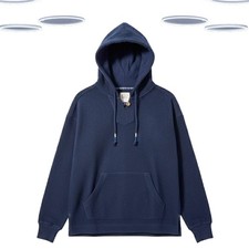 Ex Fat Face Women's Hoodie Navy Textured Cotton Long Sleeve (Defect)