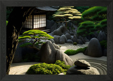 Japanese zen garden Framed