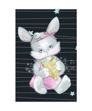 Low Vision Notebook Lined Journal Cute Baby Bunny with Sparkle Heart: 132 Pages,