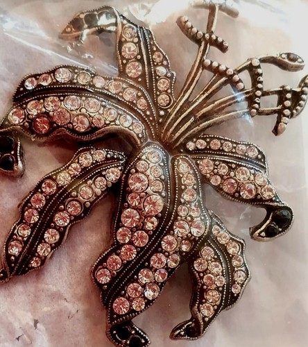 Art deco orchid flower pin - art, by