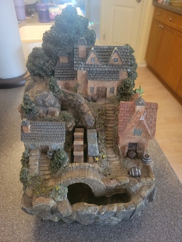 Tabletop fountain town bridge - tabletop,
