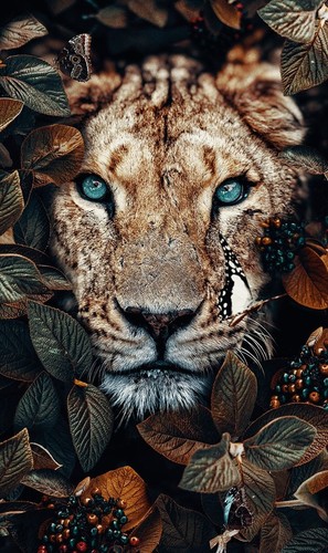Blue eyed big cat botanical - eyed,