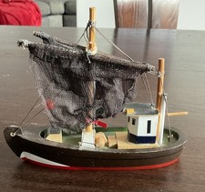 Vintage Small Wooden Sailing Ship Boat