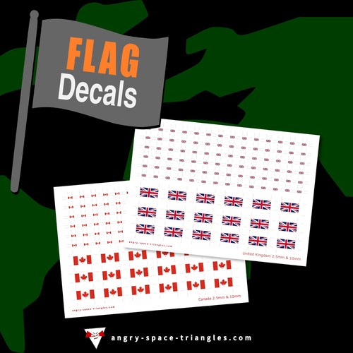 Flag decals water transfers - decals,