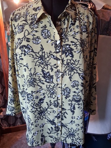 Ladies green floral long - m&s,