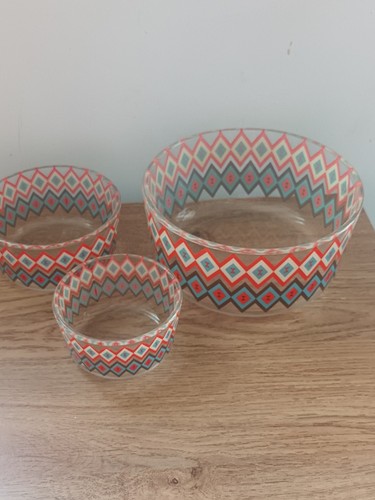 Set glass bowls retro - set, 3