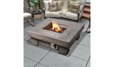 Teamson Home Gas Fire Pit with Cover | UK Regulator | Electronic Ignition
